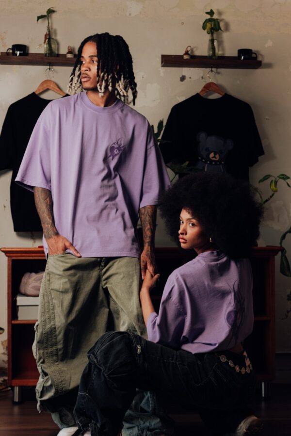 Heart Oversized TShirt / Purple - Image 2